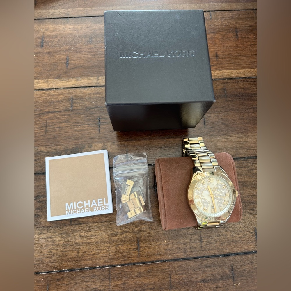 Michael Kors Gold Crystal-Accent Men's Bracelet Watch